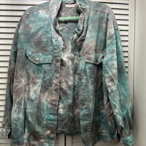 Tie dyed distressed woman jacket size xl/2xl
